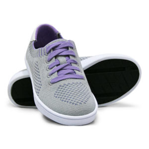 Woven Sneakers with Tire Tread Gray Grey Purple