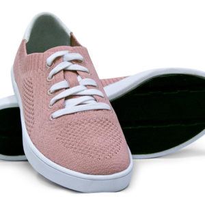 Woven Sneakers with Tire Tread Blush Pink
