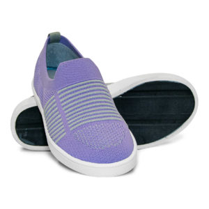 Woven Sneaker Slip On Tire Tread Purple Grey Gray