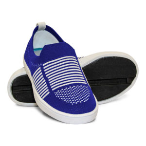 Woven Sneaker Slip On Tire Tread Blue White