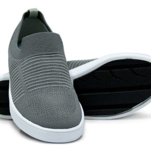 Woven Sneaker Slip On Tire Tread Gray Grey
