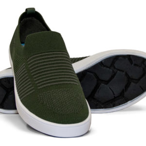 Woven Sneaker Slip On Tire Tread Army Green