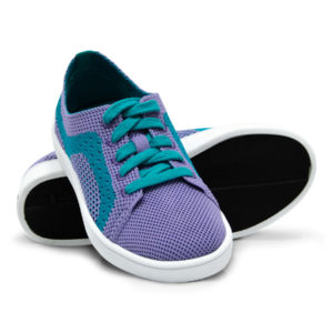 Kids Purple Turquoise Teal Woven Sneaker with Tire Tread