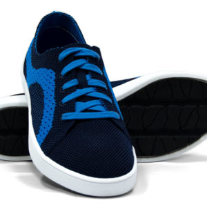 Navy and Blue Woven Sneakers with Tire Tread Soles
