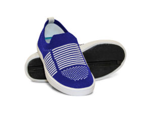 Woven Sneaker Slip On Tire Tread Blue White