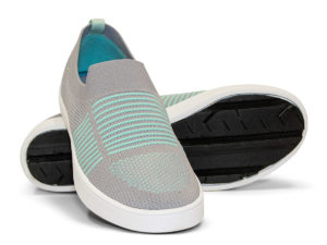 Woven Sneakers with Tire Tread Gray Grey Teal