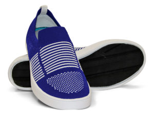 Woven Sneakers with Tire Tread Blue White